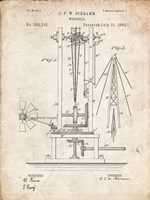 Windmill Patent - Vintage Parchment Fine Art Print