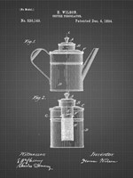 Coffee Percolator Patent - Black Grid Fine Art Print