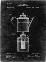 Coffee Percolator Patent - Black Grunge Fine Art Print