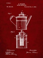 Coffee Percolator Patent - Burgundy Fine Art Print