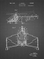Direct-Lift Aircraft Patent - Black Grid Fine Art Print