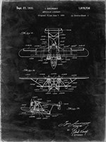 Amphibian Aircraft Patent - Black Grunge Fine Art Print