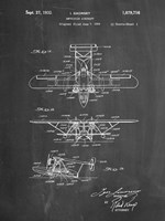 Amphibian Aircraft Patent - Chalkboard Fine Art Print