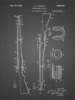 Semi-Automatic Rifle Patent - Black Grid Fine Art Print