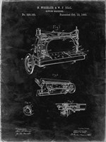 Sewing Machine Patent - Black Grunge Fine Art Print