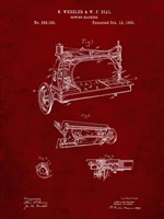 Sewing Machine Patent - Burgundy Fine Art Print