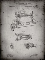 Sewing Machine Patent - Faded Grey Fine Art Print