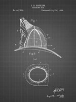 Fireman's Hat Patent - Black Grid Fine Art Print