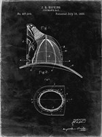 Fireman's Hat Patent - Black Grunge Fine Art Print