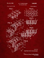 Toy Building Brick Patent - Burgundy Fine Art Print