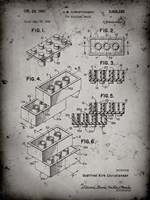 Toy Building Brick Patent - Faded Grey Fine Art Print