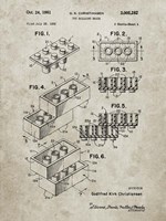 Toy Building Brick Patent - Sandstone Fine Art Print