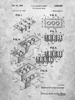 Toy Building Brick Patent - Slate Fine Art Print