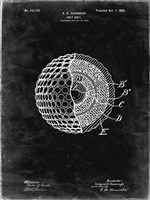 Golf Ball Patent - Black Grunge Fine Art Print