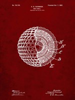 Golf Ball Patent - Burgundy Fine Art Print