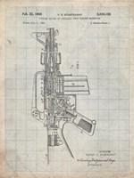 Firearm With Auxiliary Bolt Closure Mechanism Patent - Antique Grid Parchment Fine Art Print