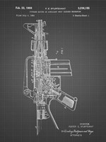 Firearm With Auxiliary Bolt Closure Mechanism Patent - Black Grid Fine Art Print