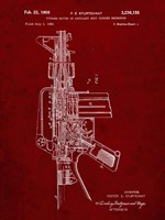 Firearm With Auxiliary Bolt Closure Mechanism Patent - Burgundy Fine Art Print