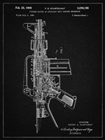 Firearm With Auxiliary Bolt Closure Mechanism Patent - Vintage Black Fine Art Print