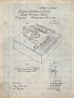 Type Writing Machine Patent - Antique Grid Parchment Fine Art Print