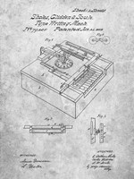 Type Writing Machine Patent - Slate Fine Art Print