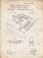 Type Writing Machine Patent - Vintage Parchment Fine Art Print