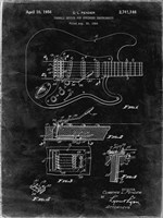 Tremolo Device for Stringed Instruments Patent - Black Grunge Fine Art Print