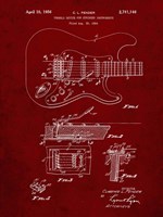Tremolo Device for Stringed Instruments Patent - Burgundy Fine Art Print