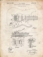 Tremolo Device for Stringed Instruments Patent - Vintage Parchment Fine Art Print