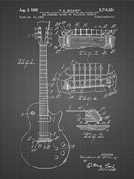 Guitar & Combined Bridge & Tailpiece Therefor Patent - Black Grid Fine Art Print