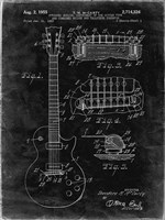 Guitar & Combined Bridge & Tailpiece Therefor Patent - Black Grunge Fine Art Print