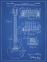 Guitar & Combined Bridge & Tailpiece Therefor Patent - Blueprint Fine Art Print
