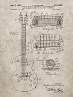 Guitar & Combined Bridge & Tailpiece Therefor Patent - Sandstone Fine Art Print