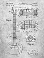 Guitar & Combined Bridge & Tailpiece Therefor Patent - Slate Fine Art Print