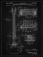 Guitar & Combined Bridge & Tailpiece Therefor Patent - Vintage Black Fine Art Print