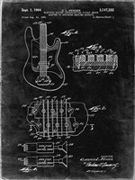 Electric Guitar Patent - Black Grunge Fine Art Print