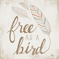 Free as a Bird Beige Fine Art Print