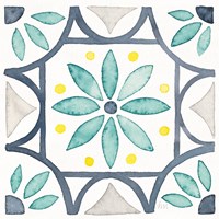 Garden Getaway Tile VIII White Fine Art Print