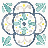 Garden Getaway Tile VII White Fine Art Print