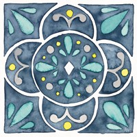 Garden Getaway Tile VII Blue Fine Art Print