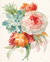 Garden Bouquet I Orange Red Fine Art Print
