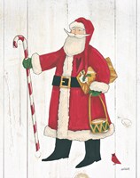 Vintage St Nick II no Words on White Wood Fine Art Print