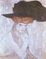 Woman with Black Feather Hat Fine Art Print