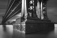 Manhatan Bridge Column Bw Flat Fine Art Print
