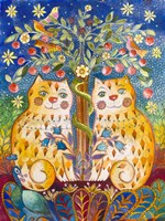 Catsin the Garden of Eden Fine Art Print