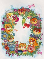 Wreath Cats 2 Fine Art Print