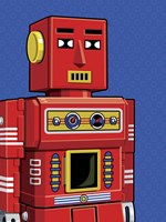 Vintage Red Robot Fine Art Print