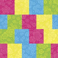 Pixel Paisley Pattern Fine Art Print