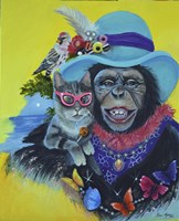Funky Cat and a New Hat Fine Art Print