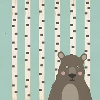 Bear with Birch Trees Fine Art Print